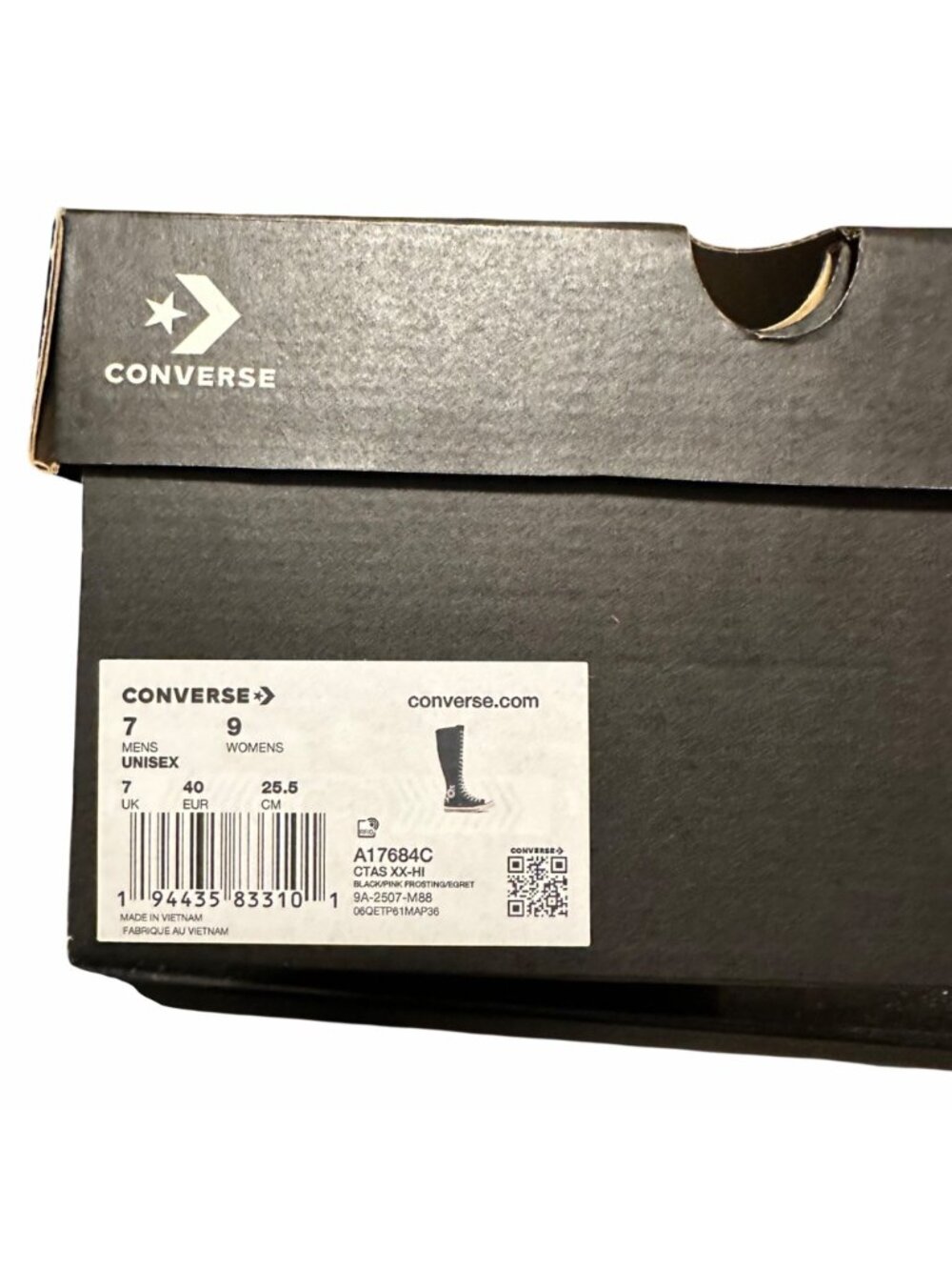 ⭐Converse Chuck Taylor XXHi Bows & Studs 9 Women's Boots Sneakers Black A17684C - Picture 9 of 11
